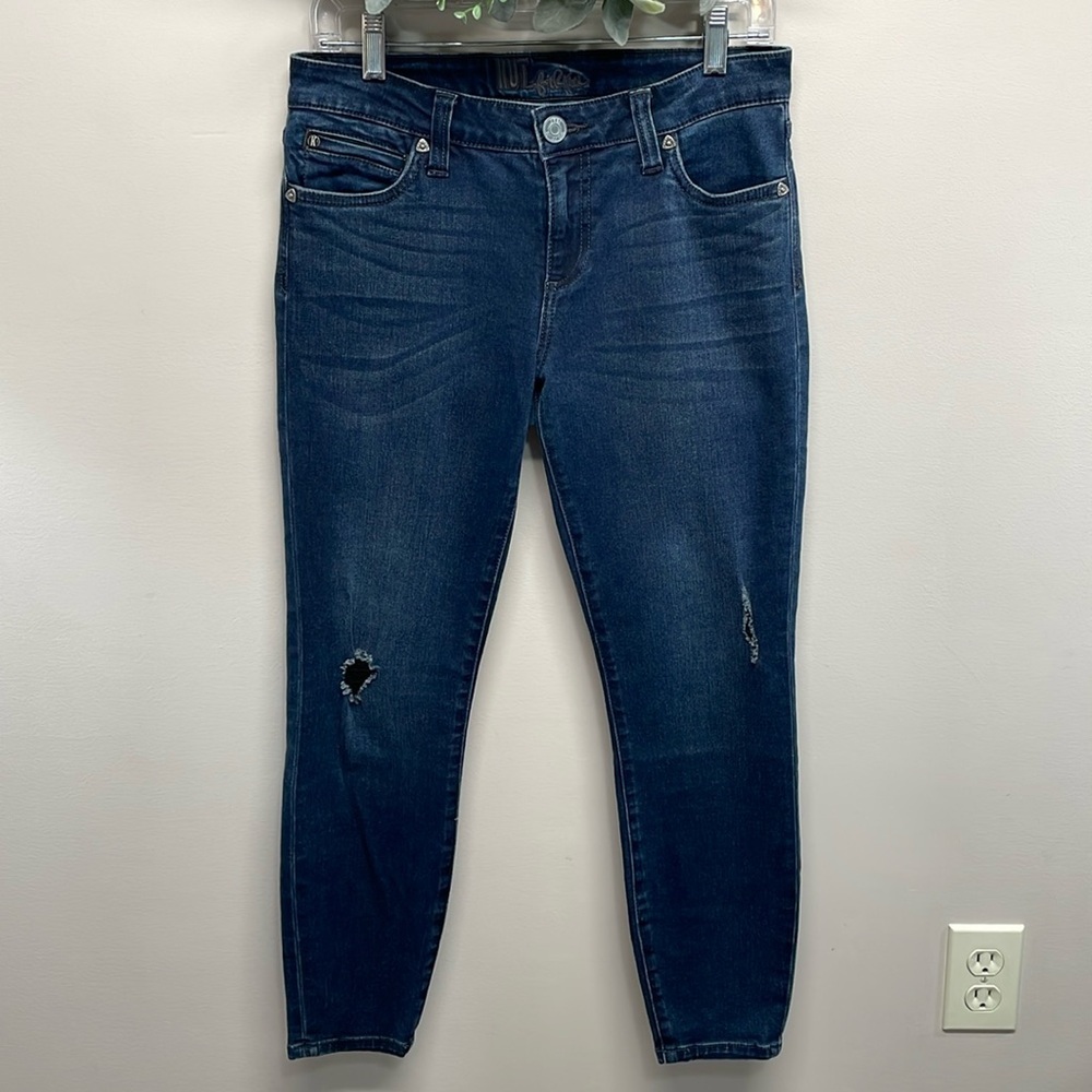 NWOT Kut From The Kloth Skinny Jeans Distressed Dark Wash Denim KP6014MA3 Size 4